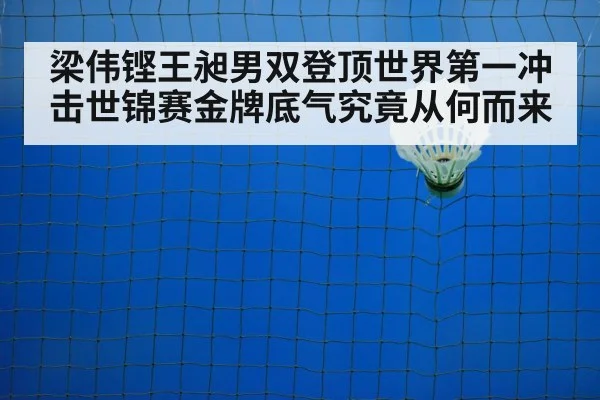 梁伟铿王昶男双登顶世界第一冲击世锦赛金牌底气究竟从何而来